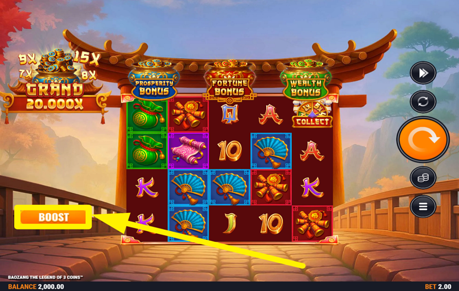 Baozang the Legend of 3 Coins TURN ON BET BOOST.