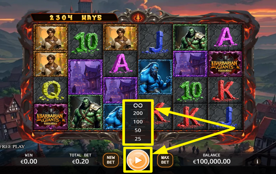Barbarian Giants Fusion Reels ACTIVAR GIRO AUTOMÁTICO.