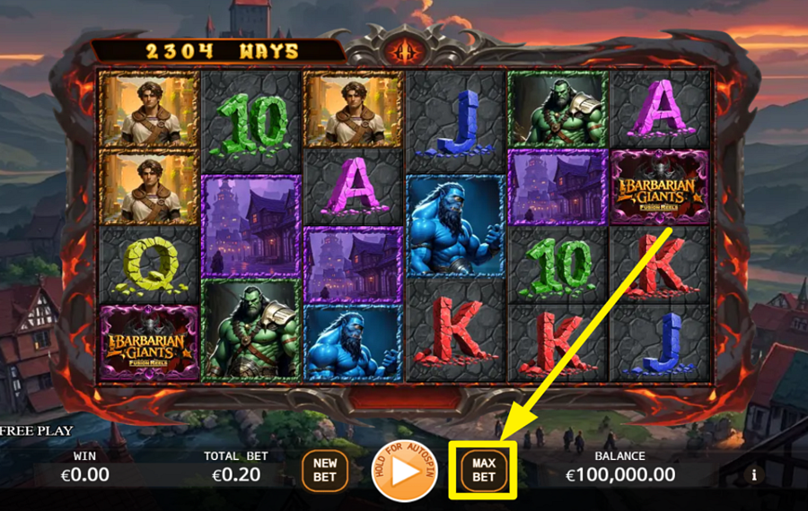 Barbarian Giants Fusion Reels ELIGE LA CANTIDAD MÁXIMA DE APUESTA.