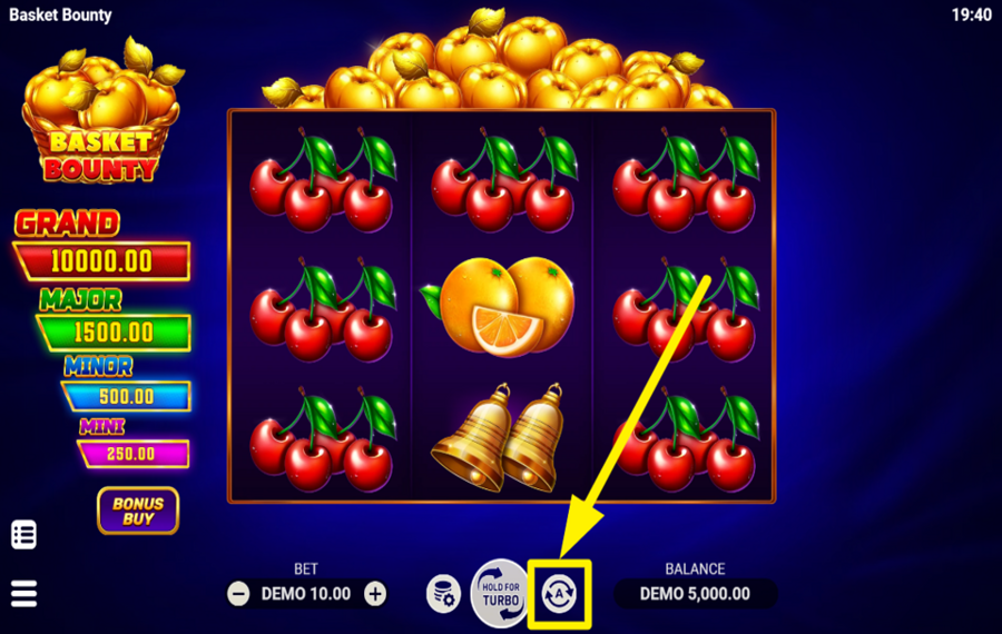 Basket Bounty INITIATE AUTOMATIC SPINS.