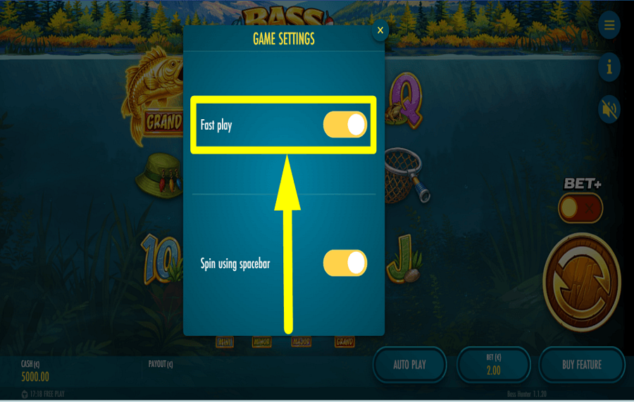 Bass Hunter BESCHLEUNIGE DAS SPIEL.