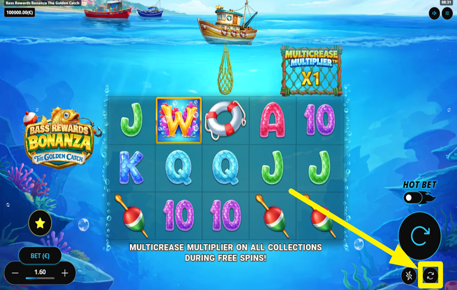 Bass Rewards Bonanza The Golden Catch DÉMARRER LA ROTATION AUTOMATIQUE.