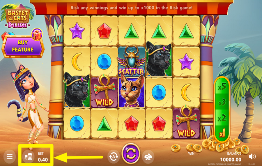 Bastet and Cats Deluxe DETERMINE YOUR BET.