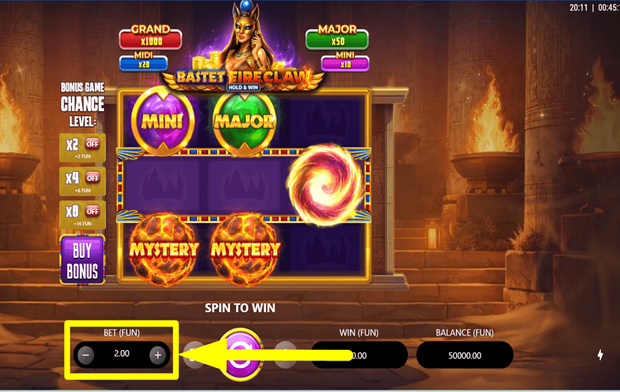 Bastet FireClaw Hold and Win CHOISISSEZ VOTRE MISE.