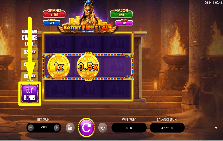 Bastet FireClaw Hold and Win COLLECTEZ DES BONUS.