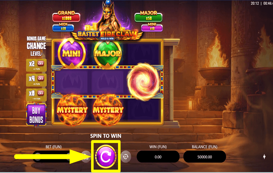Bastet FireClaw Hold and Win COMMENCEZ À JOUER.