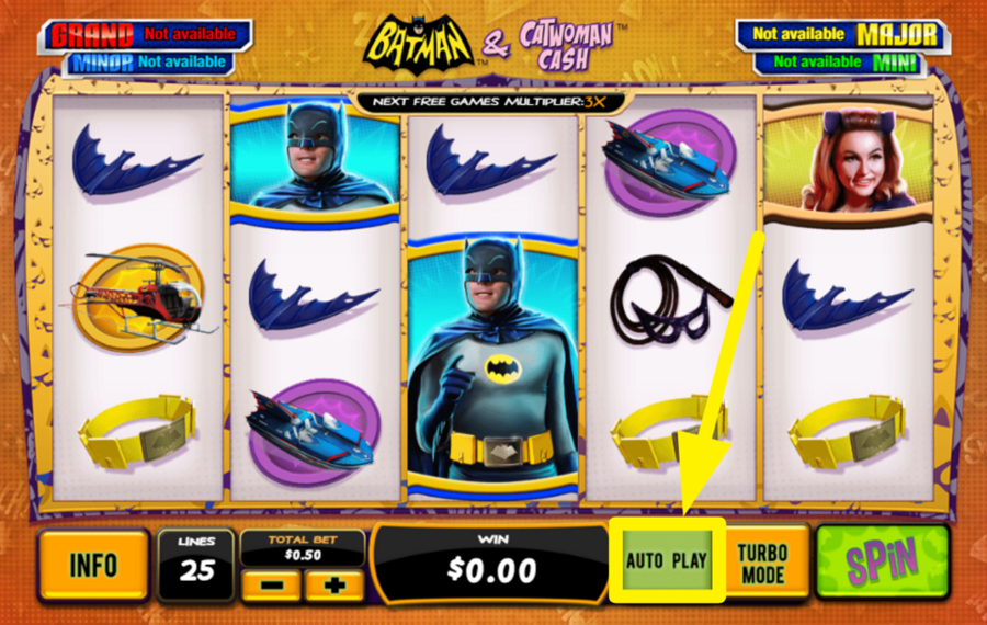Batman and Catwoman Cash USE AUTOMATED SPINS.