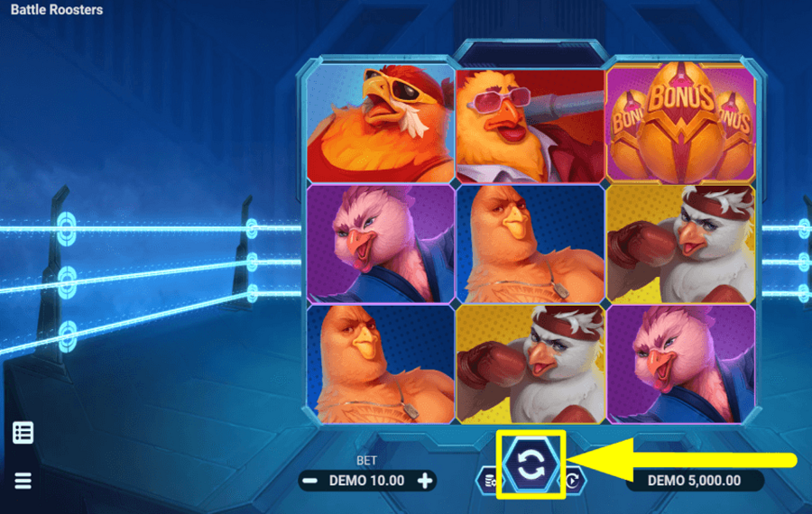 Battle Roosters SPIN TO WIN.