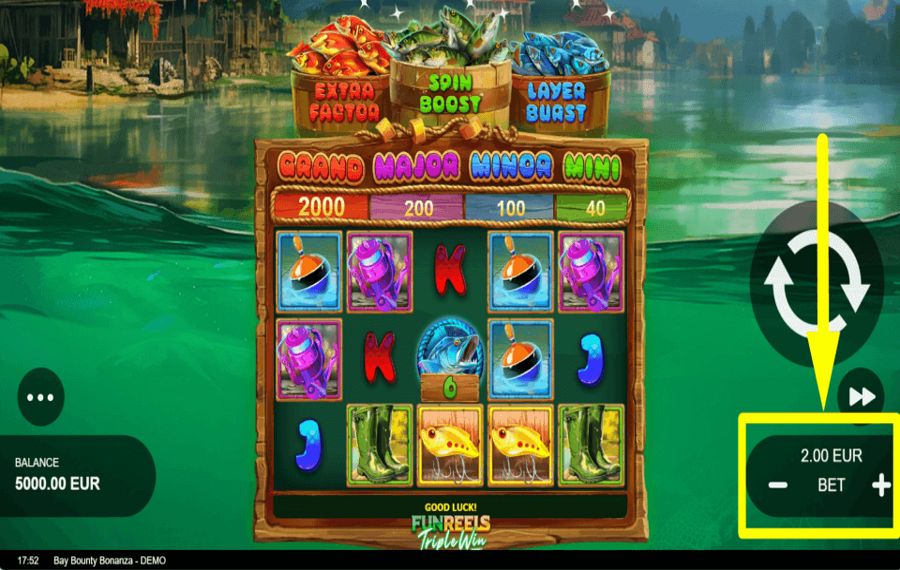 Bay Bounty Bonanza MODIFY THE STAKE.