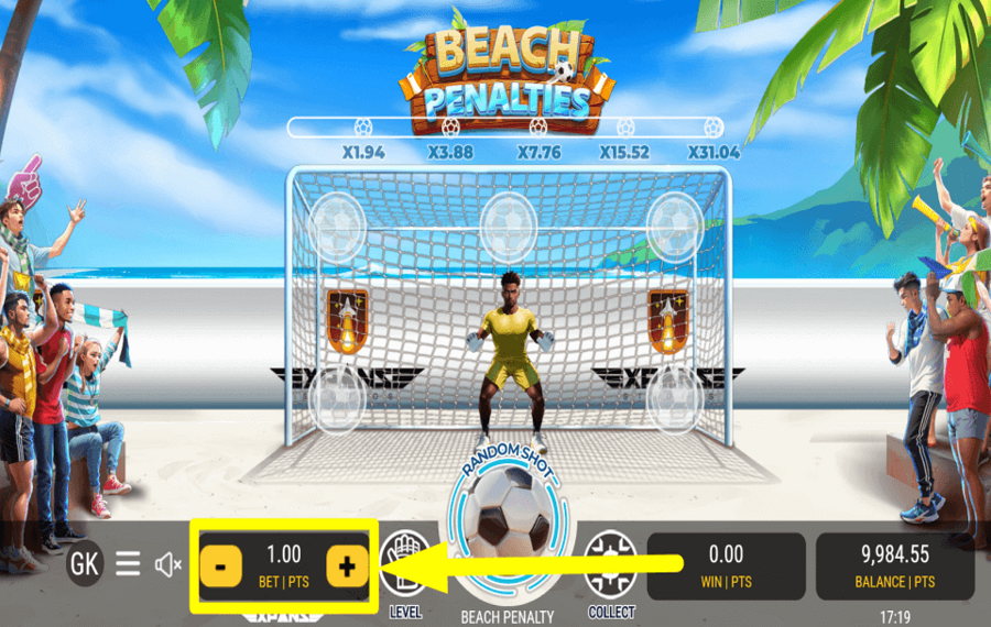 Beach Penalties Weisen Sie Ihren Einsatz zu.