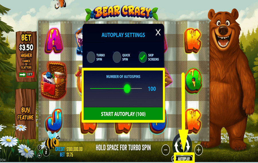 Bear Crazy APLICAR REPRODUCCIÓN AUTOMÁTICA.