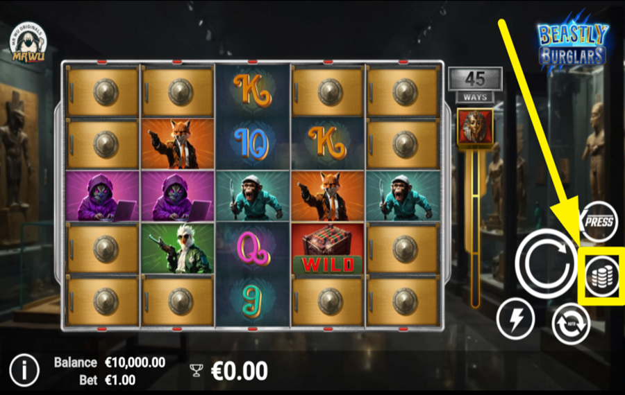 Beastly Burglars УСТАНОВИТЕ СВОЮ СТАВКУ.