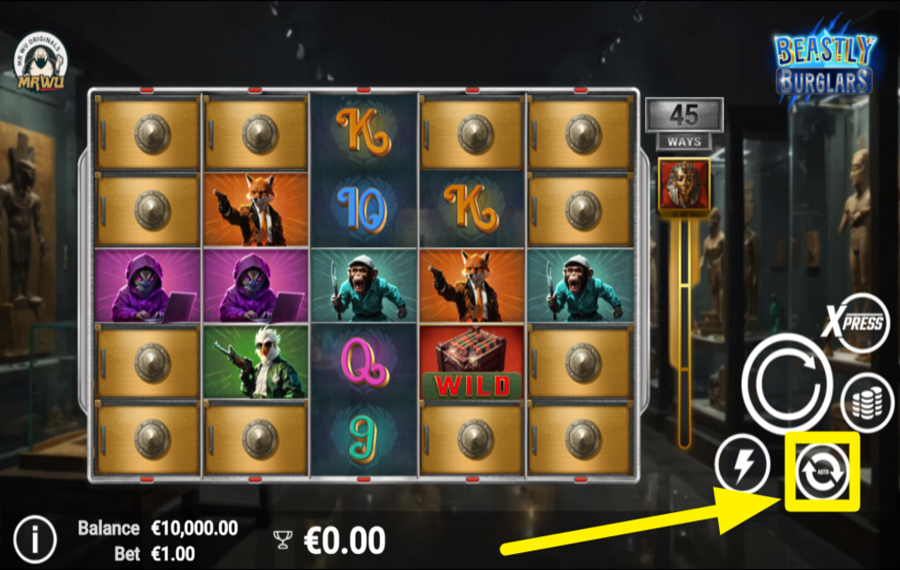 Beastly Burglars ИСПОЛЬЗУЙТЕ АВТОМАТИЧЕСКОЕ ВРАЩЕНИЕ.