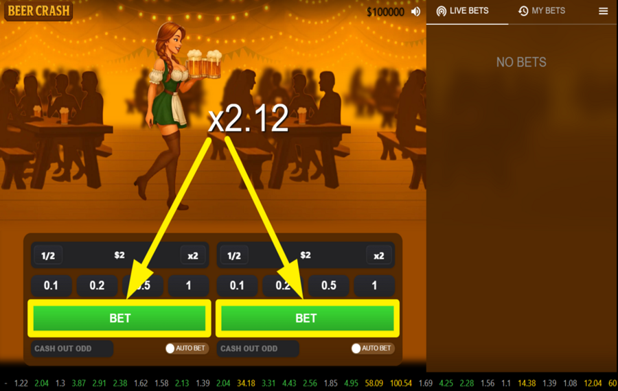 Beer Crash SCHICKEN SIE DIE KELLNERIN.