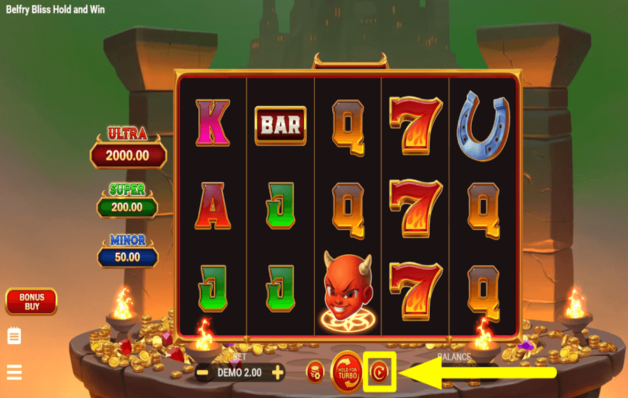 Belfry Bliss Hold and Win CHOISISSEZ LA LECTURE AUTOMATIQUE.