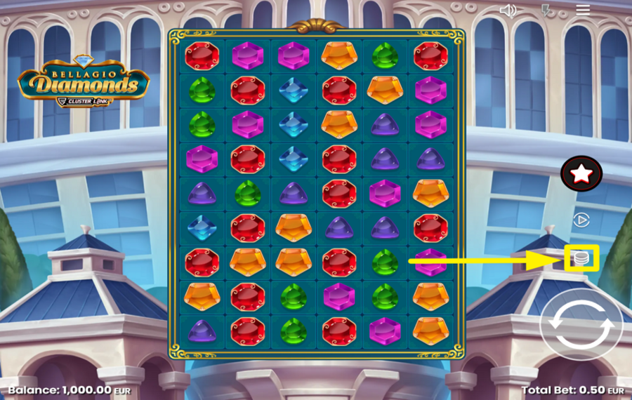 Bellagio Diamonds SELECT YOUR BET AMOUNT.