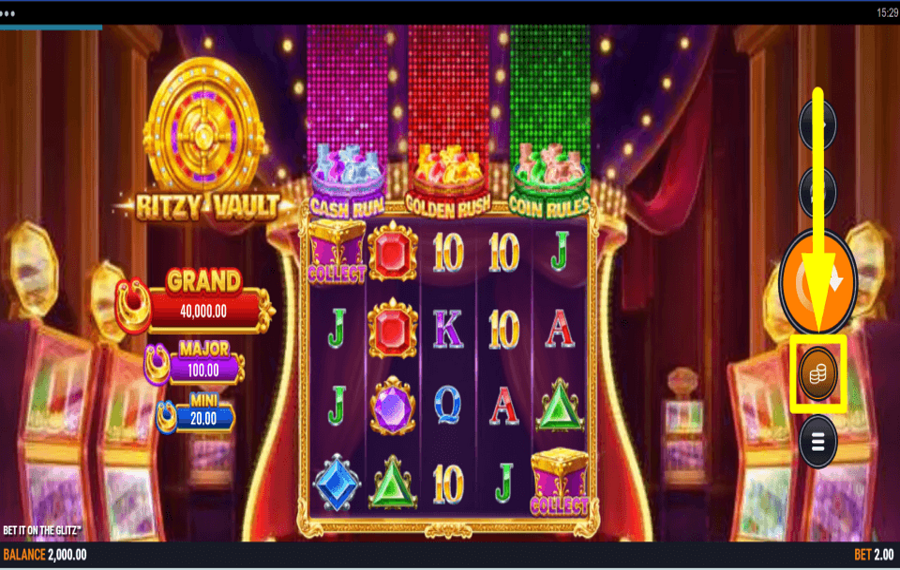 Bet it on the Glitz ОТРЕГУЛИРОВАТЬ СТАВКУ.