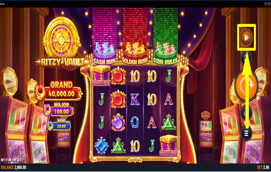 Bet it on the Glitz Ускорьте игру.