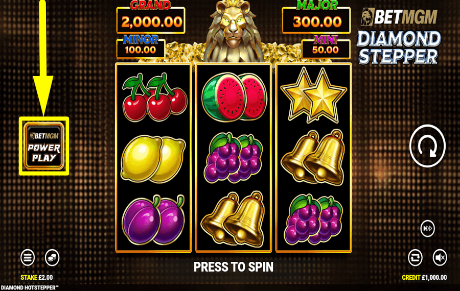 BetMGM Diamond Stepper PLEDGE MORE CREDITS.