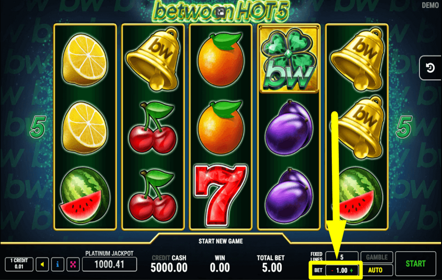 Betwoon Hot 5 ВЫБЕРИТЕ СВОЮ СТАВКУ.