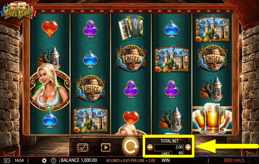 Bier Haus DETERMINE THE BET VALUE.