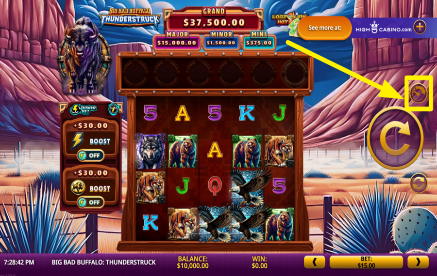 Big Bad Buffalo Thunderstruck ИЗМЕНИТЕ СКОРОСТЬ.