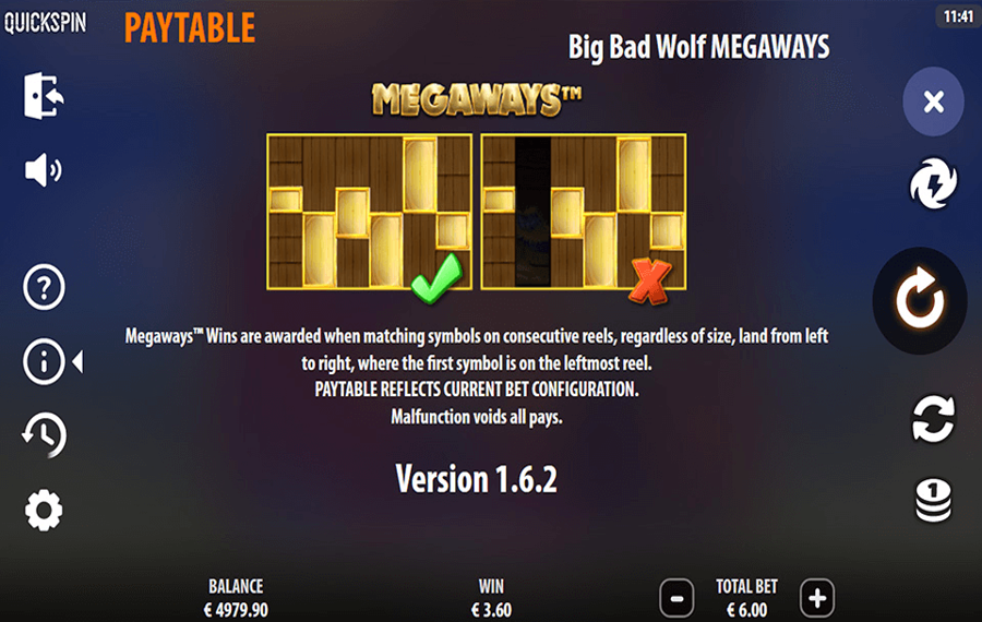 Big Bad Wolf Megaways Choisissez les lignes de paiement.