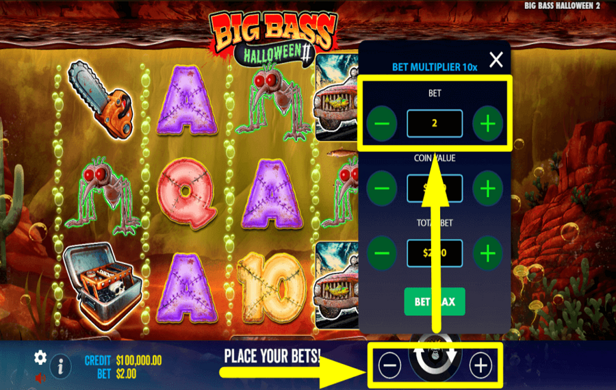 Big Bass Halloween II FESTLEGEN SIE DEN EINSATZWERT.