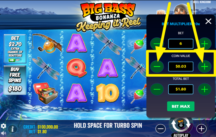 Big Bass Keeping it Reel DÉTERMINEZ LA VALEUR DE LA PIÈCE.