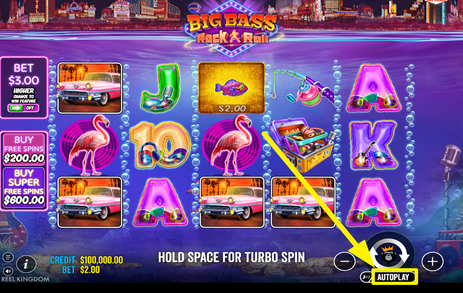 Big Bass Rock and Roll UTILICE LOS GIROS AUTOMÁTICOS.