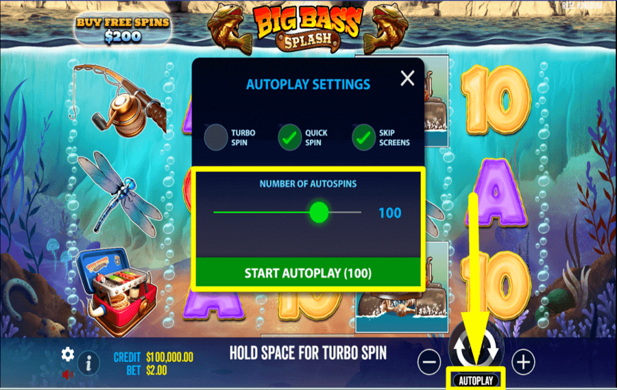 Big Bass Splash SPIN AUTOMATICALLY.