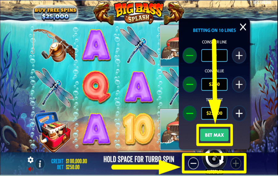 Big Bass Splash STAKE THE MAXIMUM CREDITS.