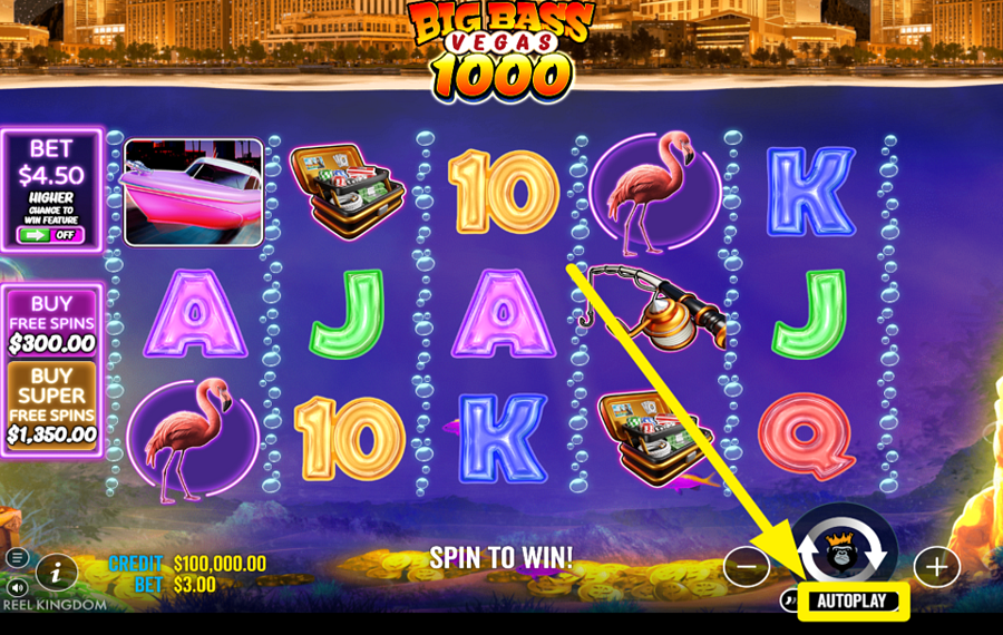 Big Bass Vegas 1000 FAR GIRARE I MULINELLI AUTOMATICAMENTE.