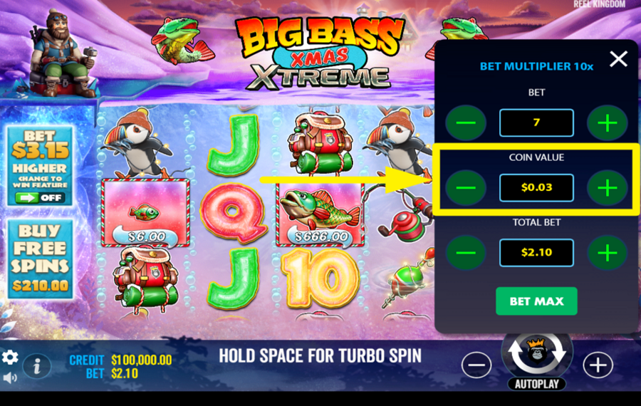 Big Bass Xmas Xtreme DÉTERMINEZ LA VALEUR DE VOTRE PIÈCE.