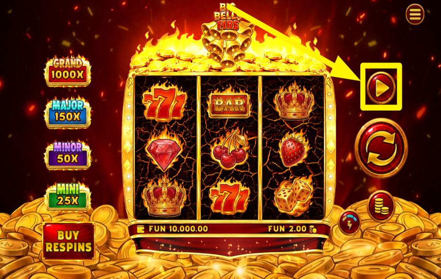 Big Bells Fire Hold and Win 3x3 UTILIZAR LA REPRODUCCIÓN AUTOMÁTICA.