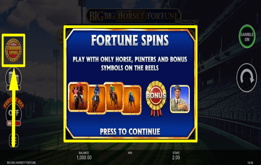 Big Big Horsey Fortune ACTIVATE FORTUNE SPINS.