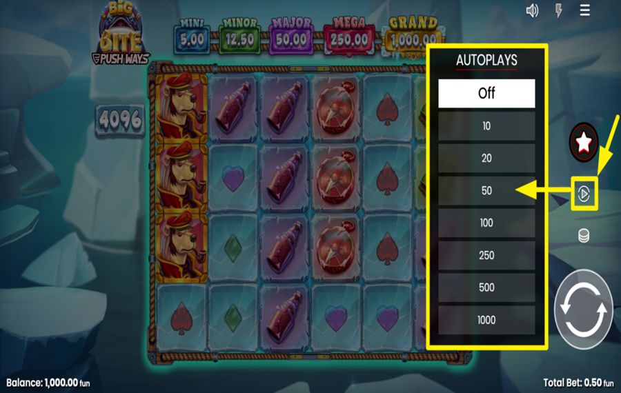 Big Bite Push Ways FAI GIRARE I RULLI AUTOMATICAMENTE.