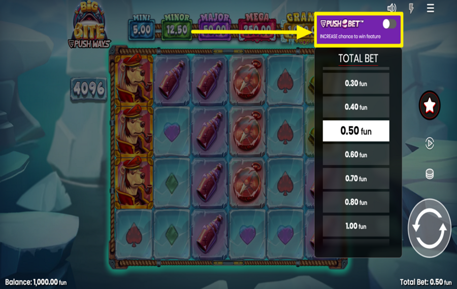 Big Bite Push Ways ATTIVA PUSH BET.