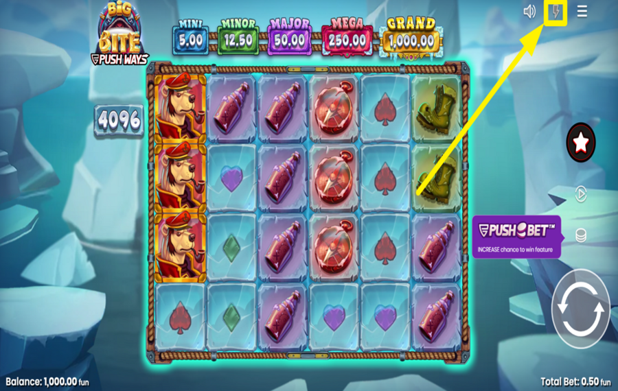 Big Bite Push Ways AUMENTA LA VELOCITÀ.