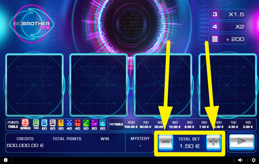 Big Brother Dice AJUSTEZ VOTRE MISE.