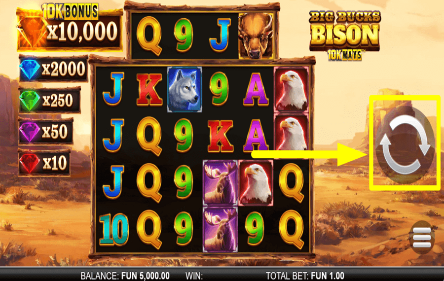 Big Bucks Bison 10k Ways ИГРАЙТЕ, ЧТОБЫ ПОБЕДИТЬ.