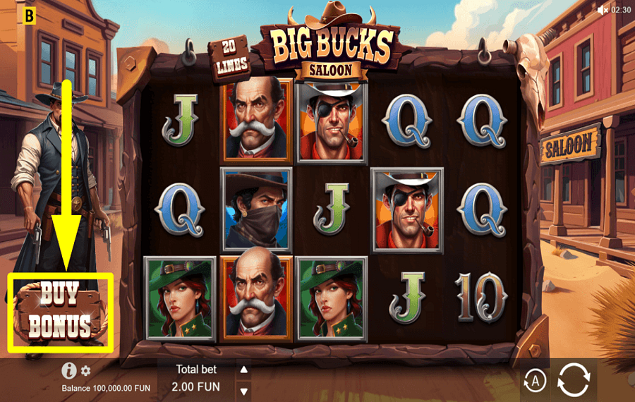 Big Bucks Saloon PAGAR EL BONO.