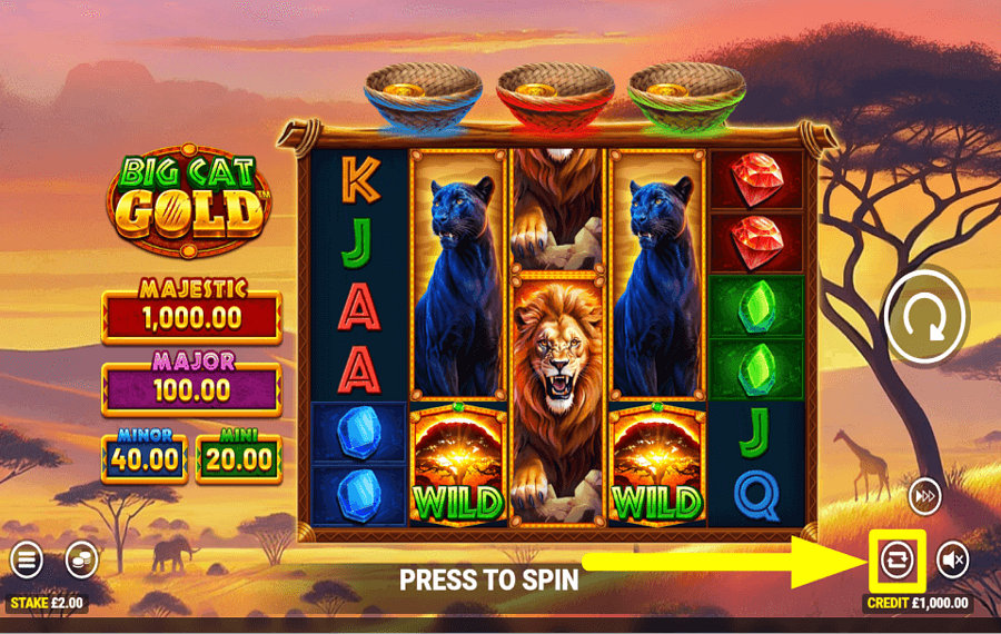 Big Cat Gold ПРОДОЛЖИТЬ АВТОМАТИЧЕСКИ.