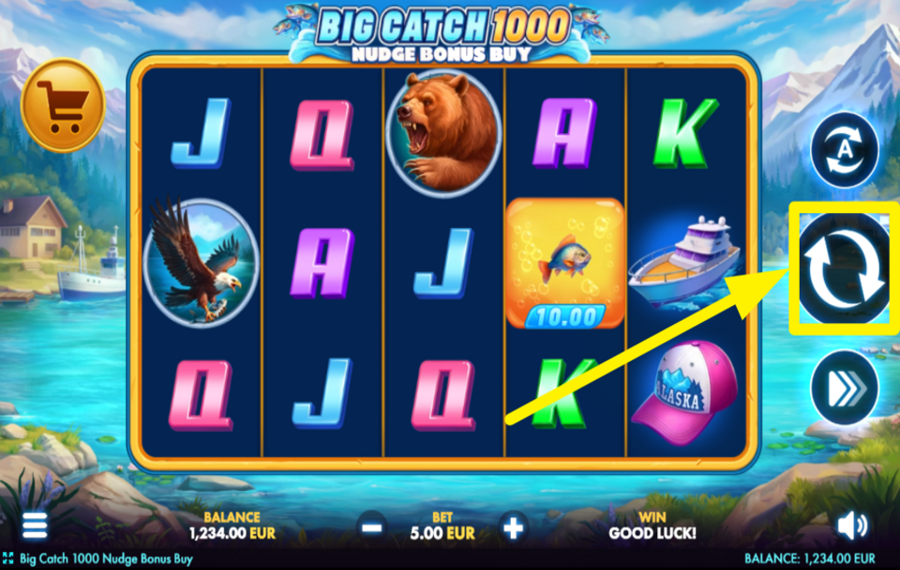 Big Catch 1000 Nudge Bonus Buy SPIN FOR SUCCESS.