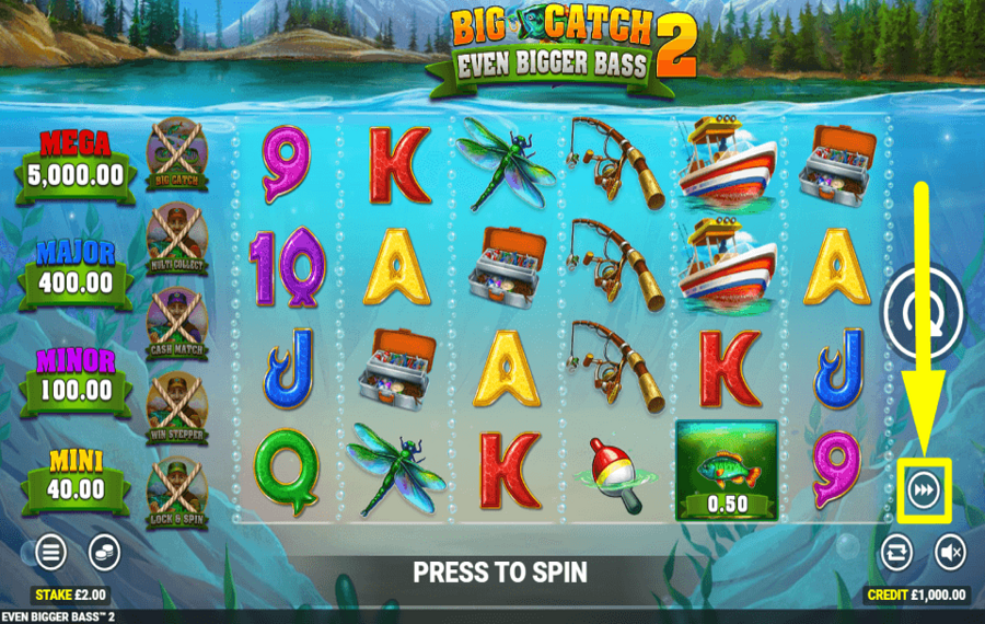 Big Catch Even Bigger Bass 2 SPIELGESCHWINDIGKEIT ÄNDERN.