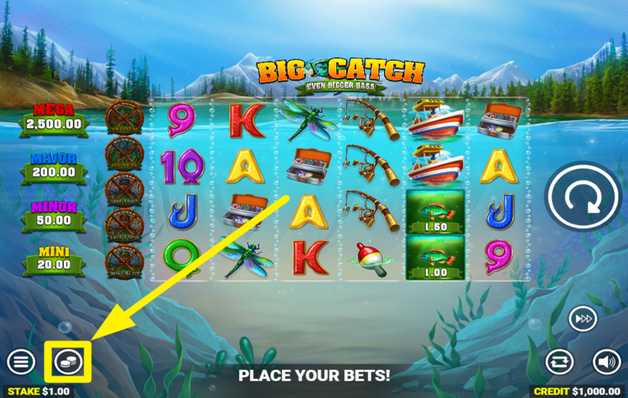 Big Catch Even Bigger Bass Geben Sie Ihren Einsatz an.