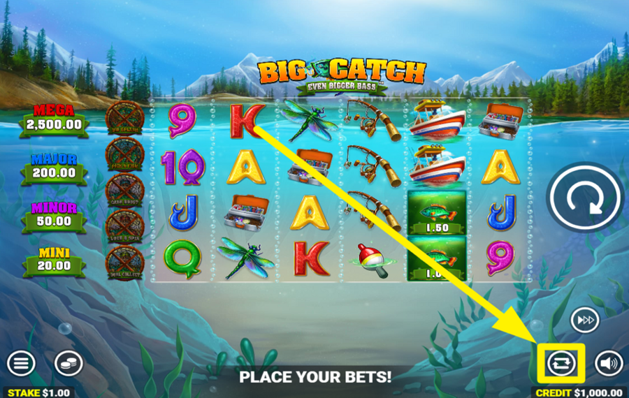 Big Catch Even Bigger Bass VERWENDEN SIE DIE AUTOPLAY-FUNKTION.