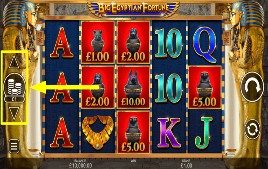 Big Egyptian Fortune CAST YOUR TOTAL BET.