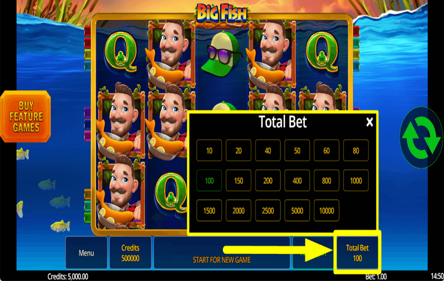 Big Fish УСТАНОВИТЕ ОБЩУЮ СТАВКУ.
