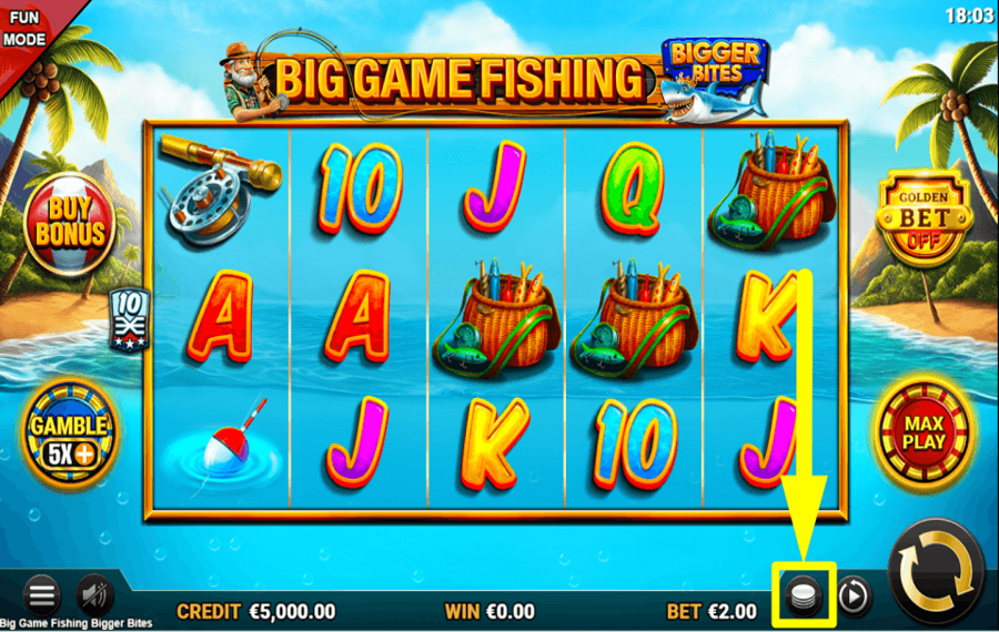 Big Game Fishing Bigger Bites ADJUST YOUR STAKE.